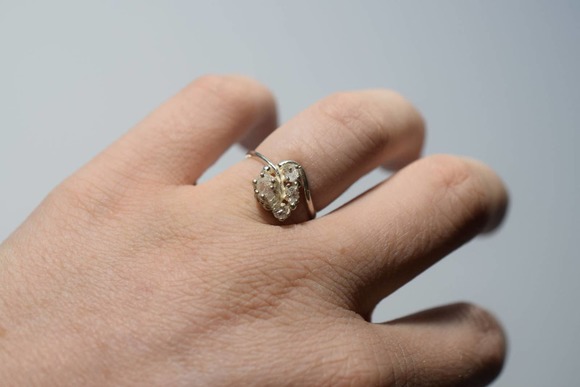 engagement ring, boho wedding ring, rough diamond ring - Picture 3 of 6